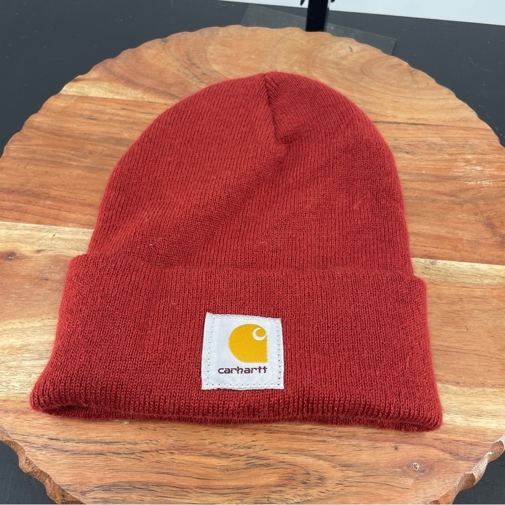 CARHARTT Acrylic Knit Watch Beanie Redish Orange Cap winter Hat One Size